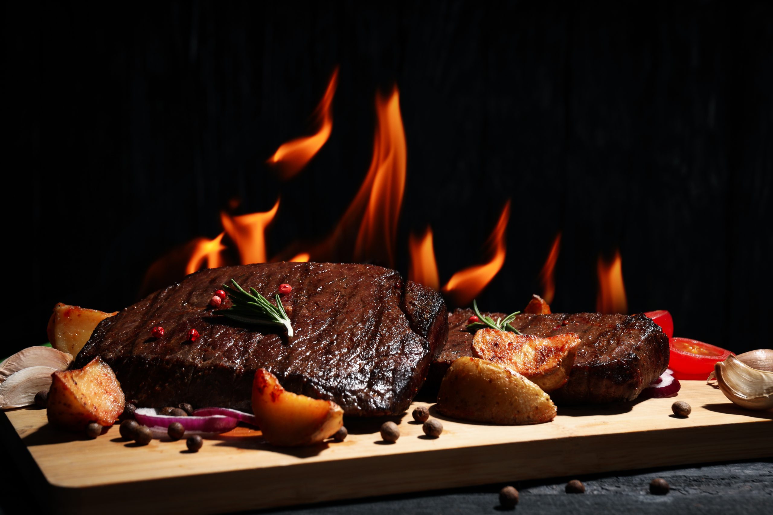 Tasty Food with Beef Steaks